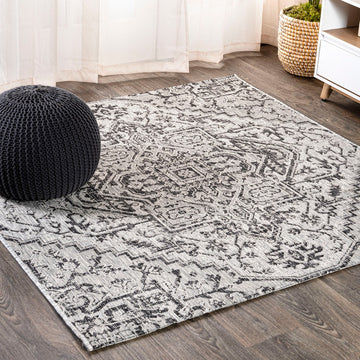 Estrella Bohemian Medallion Textured Weave Indoor/outdoor Square Rug